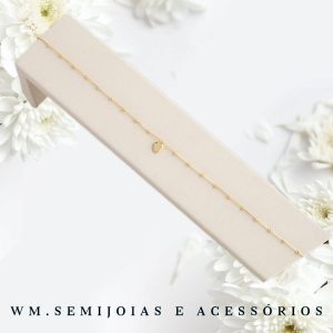 Tornozeleira gotinhas colors em Banho Ouro = TN-00068